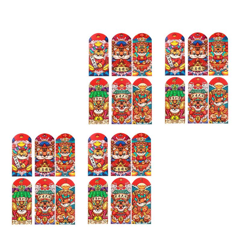 

Gift Wrap 24Pcs Tiger Year Red Envelopes Chinese Festival 2022 Money Packets