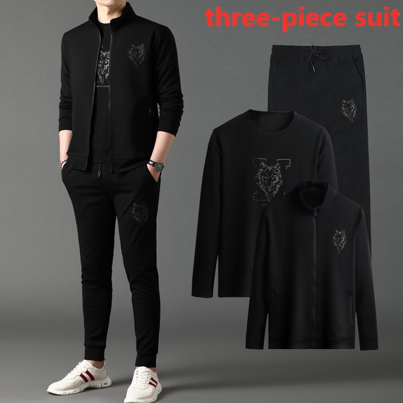 

Men's Tracksuits Casual Sportswear Suit Pants Sweater Jacket Spring And Autumn Two-piece Three-piece Set, Twopiece suit