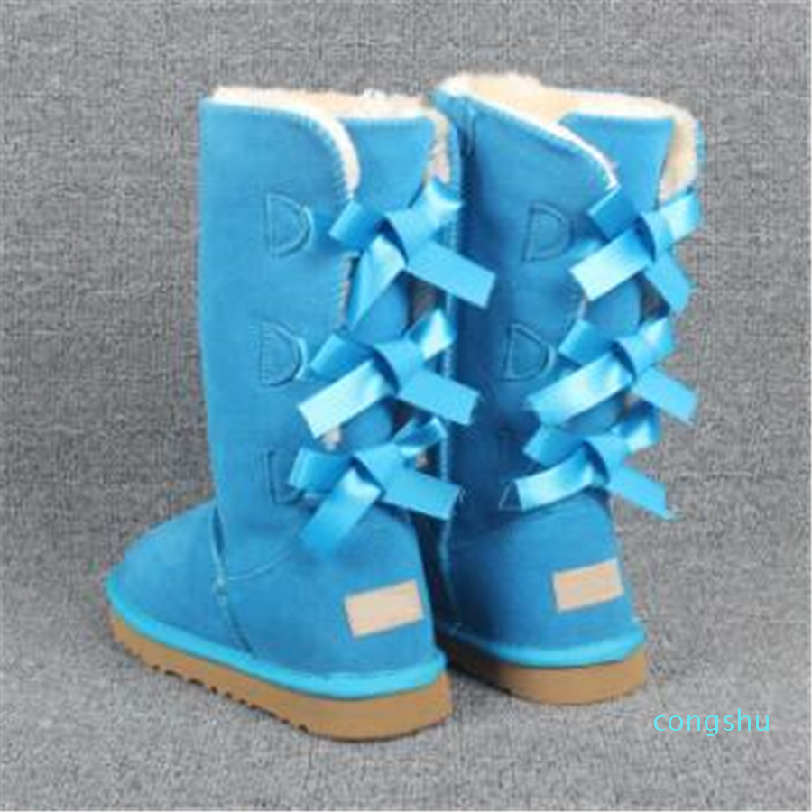 2020 Christmas NEW classic tall winter boots real leather Bailey Bowknot women's bailey bow snow boots shoes boot11