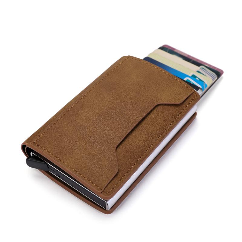 Titulaires de cartes conception Top Pu en cuir Portefeuille RFID Business Automatisation Porte-monnaie pour femmes hommes