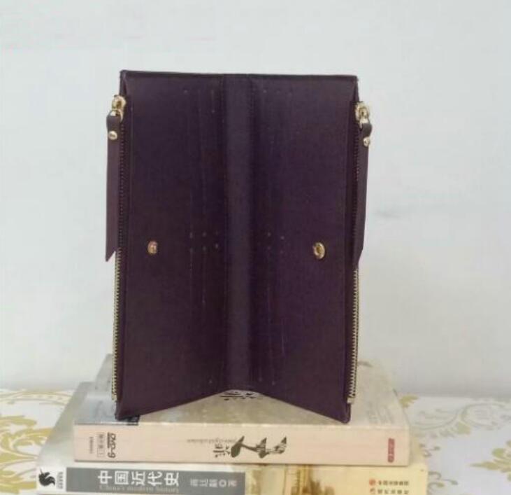 

2021 New classic ladies long wallet women multicolor coin purse card holder package Organizer wallet ladies Double zipper wallet pocket, Purple