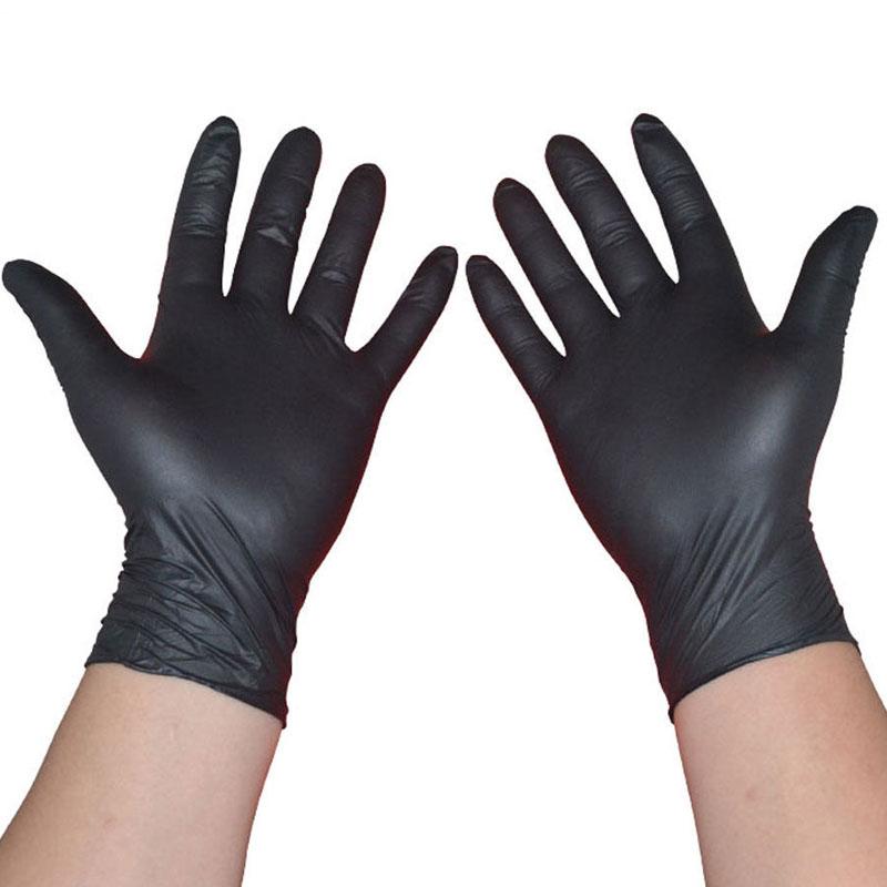 

Disposable Gloves 10pcs Black Latex Garden For Home Cleaning Rubber Catering Food Tattoo