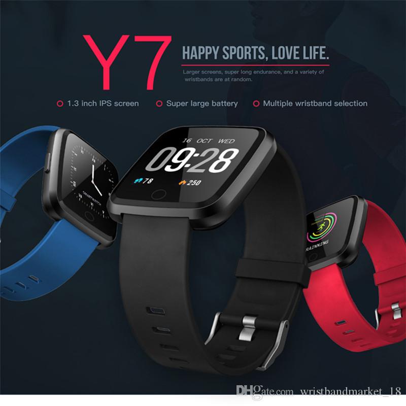 

Y7 Smart Bracelet Blood Pressure Oxygen Sport Fitness Tracker Watch Heart Rate Monitor Wristband Pk Fitbit Versa Mi band 3 115 Plus
