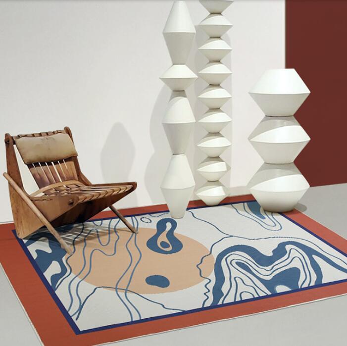 

Japanese Light And Simple Minimalist Nordic Abstract Art Pattern Carpet Rugs For The Modern Living Room Bedroom Rugs Chair Mat, A1