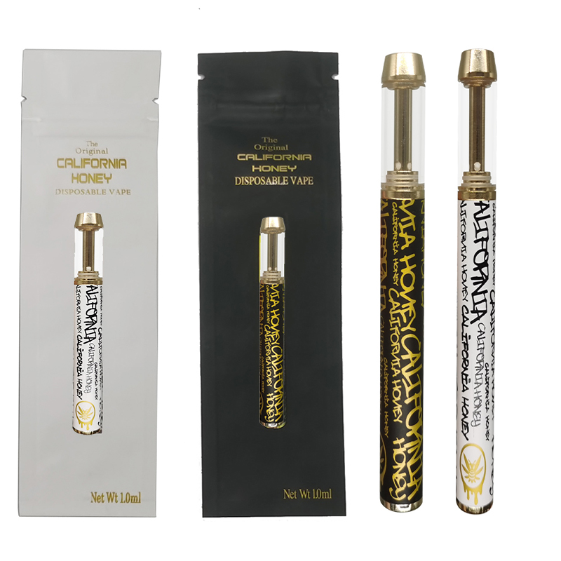 

California Honey Disposable Vape Pen E Cigarettes Starter Kits Rechargeable 400mAh Battery 1ML Empty Oil Cartridge Packaging Vaporizer Pens Round Tip