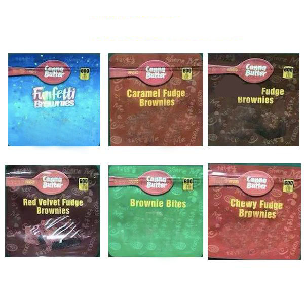 

Packing Bags 600MG brownie bites EDIBLES PACKAGING MYLAR red velvet chewy caramel EMPTY RETAIL POUCH