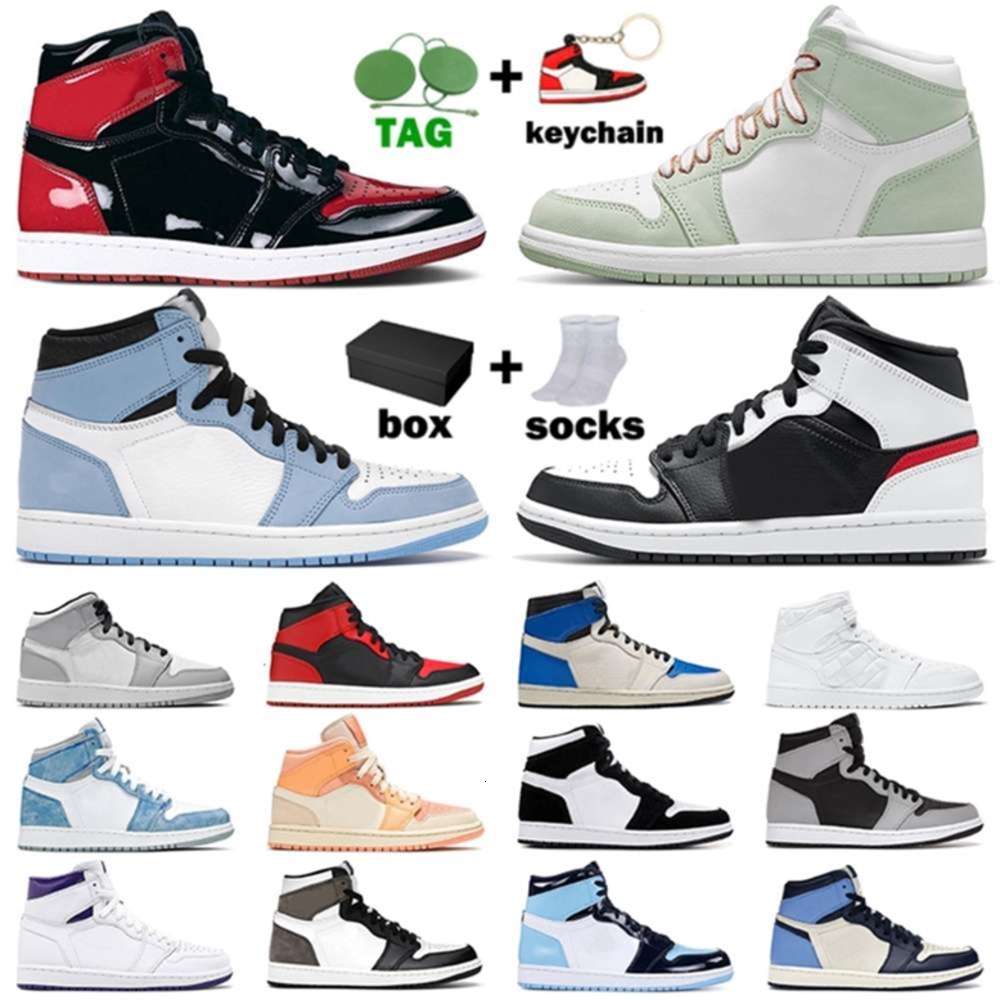 

Jumpman 1 1s Basketball Shoes Chicago Toe Mid Milan HIGH University Blue OG Court Purple Seafoam Dark Mocha Men Women Bred Pa tingfengt, # 36-46 hyper royal