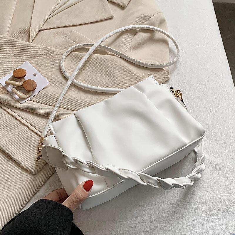 

Cross Body Design Small PU Leather Crossbody Bags For Folds Women 2021 Trend Bag Fashion Shoulder Handbags Female Travel, Black