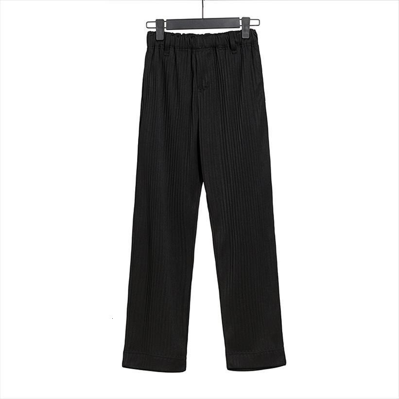 

women pleated homme plisse sweatpants pant joggers drawstring straight fashion casual trousers, Black
