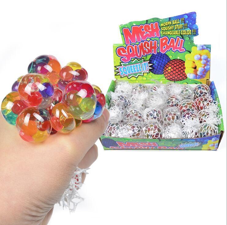 

5CM Colorful Mesh Squishy Grape Ball Party Favor Anti Stress Balls Squeeze Decompression Anxiety Toys Venting Balls