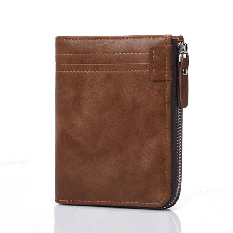 

Wallets BONAMIE Retro Short Wallet For Man High Quality Pu Leather Male RFID Vintage Men Purse Holder Brown 2021, Black
