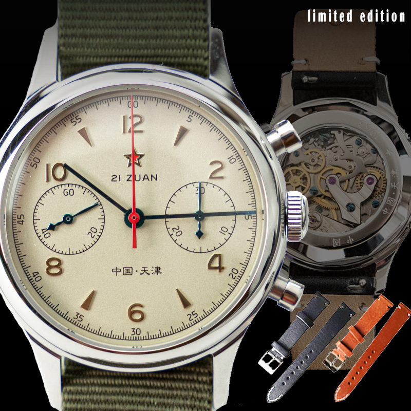 

38mm Chronograph Watch Men 1963 Pilot Seagull Movement st1901 Watches Mens 40MM Mechanical Military Sapphire Watch montre hommeg, 38mm-z