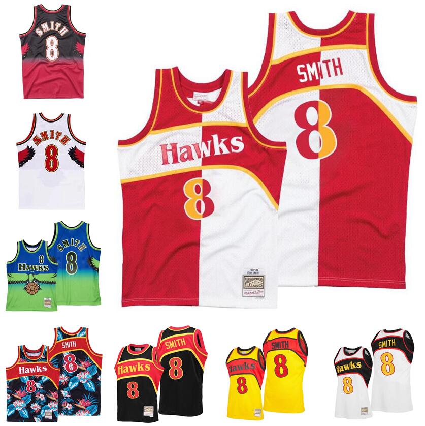 

Custom stitched basketball Jerseys Men women youth S-6XL 8 Steve Smith jersey Mitchell & Ness 1996-97 Hardwoods Classics retro wear, Black;red
