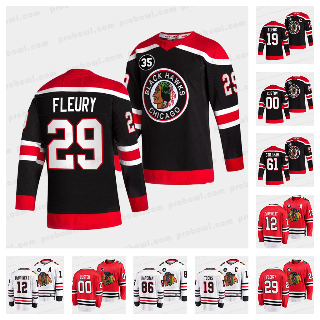 

29 Marc-Andre Fleury Chicago Blackhawks Jersey 35 Patch Honor Tony Esposito Away Seth Jones Patrick Kane Tyler Johnson Kirby Dach Jonathan Toews Clark Griswold Shaw, Youth s-xl red+35 patch
