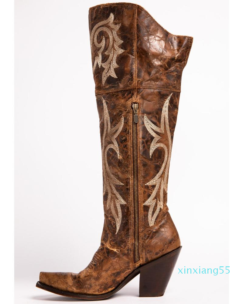 

Boots WOMEN'S JILTED KNEE HIGH WESTERN, Brown