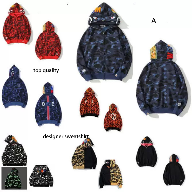 

2022 Top Shark Jacket Hoodie Luminous Camouflage High Quality Sweatshirt Men's and Women's Cardigan Hoodie Sweater Zip Designer Jacket, More styles 564151
