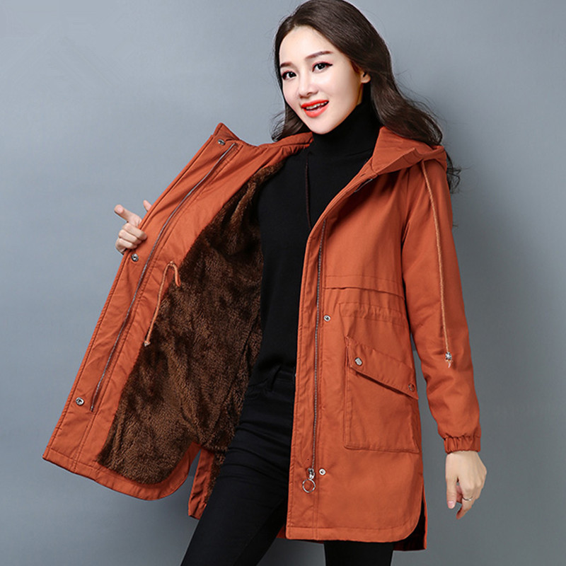 

2021 New Autumn Long Coat Female Down Cotton Parkas Winter Jacket Hooded Warm Thicken Parka Women Pp100 Vbi6, Black