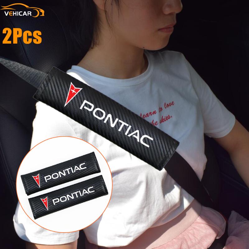 

safety belts & accessories vehicar 2pcs seat belt cover for pontiac car carbon fibe logo knitting vehicle decorate