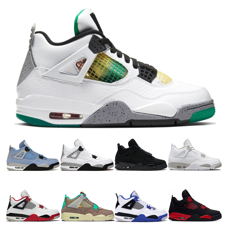 

top men basketball shoes 4s women blact cat University Blue white oreo Fire Red Thunder paris Cool Grey mens trainers sports sneakers fashion