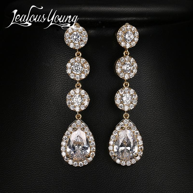 

Dangle & Chandelier Fashion Luxury Round CZ Hang Pearl Drop Earrings For Women Party Gift Crystal Earings Wedding Jewelry Oorbellen AE194