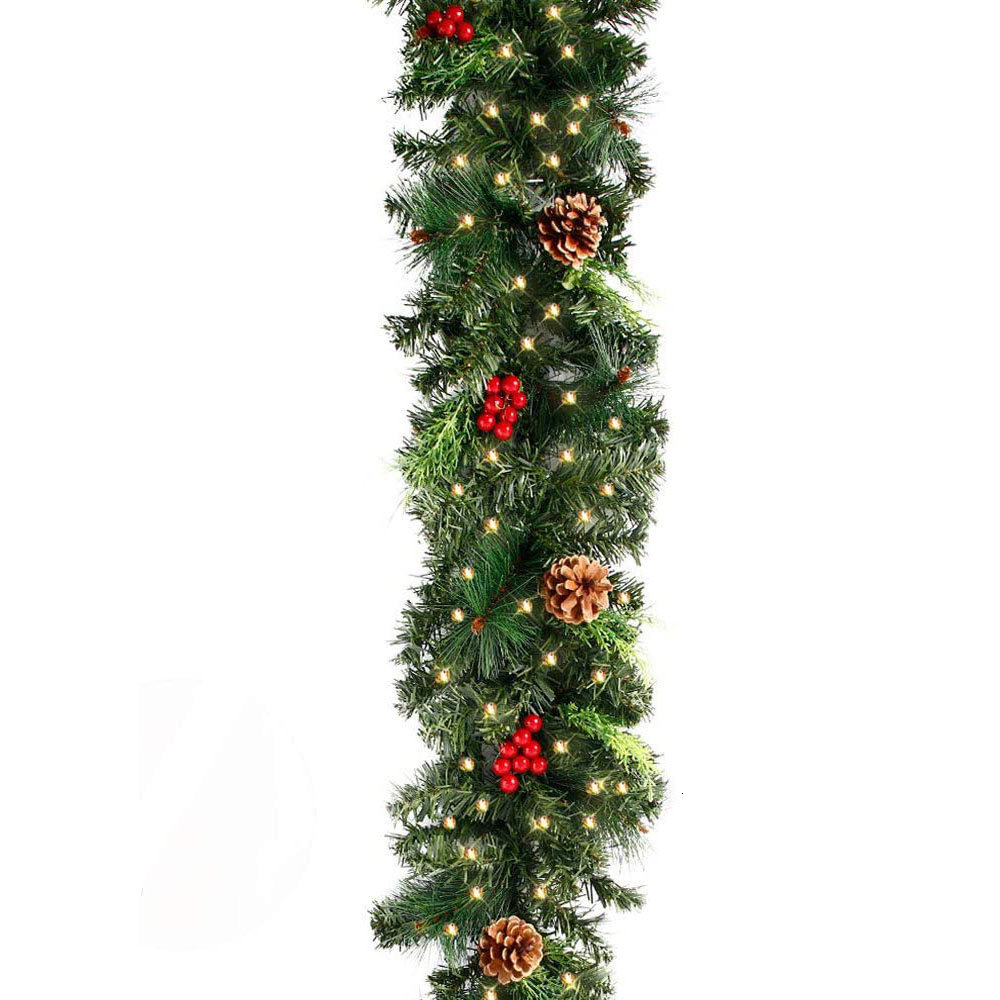 

2021 New 2.7m Xmas Tree Christmas Artificial Garland Wreath Strip Pine Decoration Fireplaces Stairs Door Garden Yard Hanging Ornament 4w9i