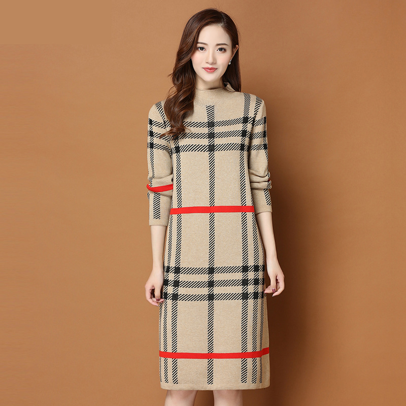 

Luxury Women Designer Classic Striped Sweaters Coat 2021 Long Sleeve Autumn Winter Runway Jacquard Knitted Pullovers Weekend Cafe Party Office Chic Female Clothes