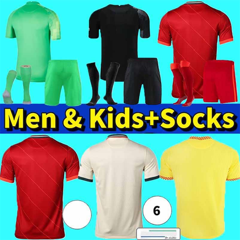 

21 22 Top Thailand DIOGO J. A.BECKER M.SALAH Soccer Jerseys ALEXANDER ARNOLD MANE VIRGIL FIRMINO Fabinho Thiago HENDERSON KEITA 2021 2022 football shirt Men + kids kit, Away kids