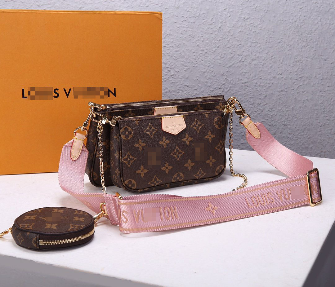 

GGLVLouisBag VuttonYSLMULTI POCHETTE ACCESSOIRES Designers Shoulder Bags luxury women crossbody Leather handbags purses Coin Purse wallet, Brown