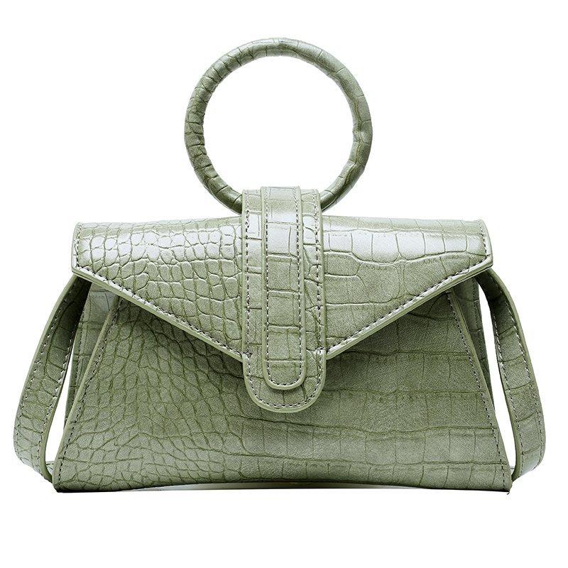 

Fashion Lady Handbag Women Shoulder Bag Small Youth Daily Bag Crocodile Pattern Artificial Leather Solid Color, Black