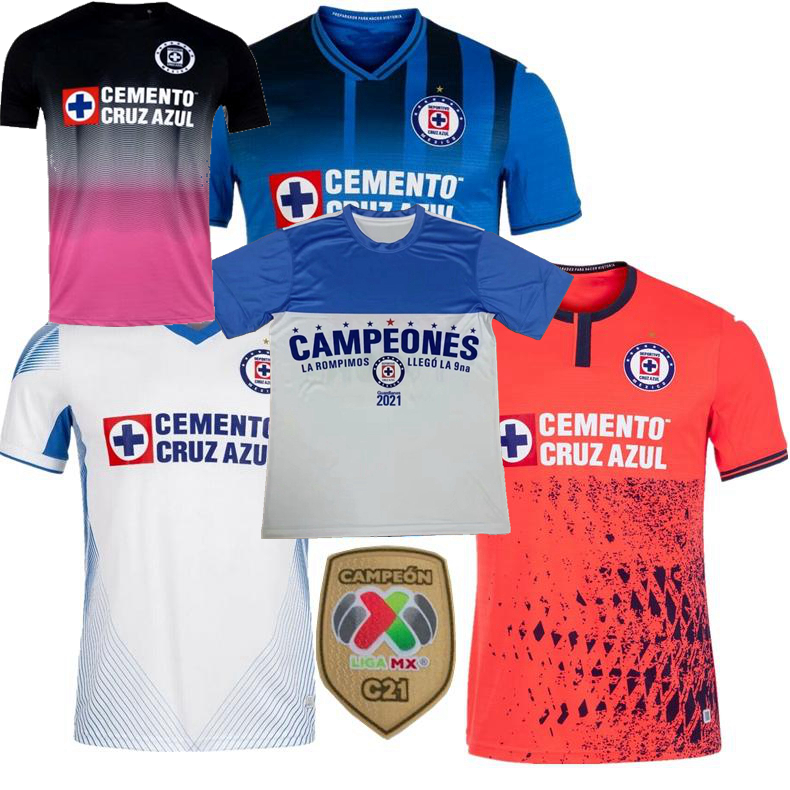 

Liga MX CAMPEONES 2021 2022 Cruz Azul Soccer Jerseys RODRIGUEZ PINEDA ALVARADO ROMO home away 3rd 20 21 22 football men women shirt 3XL, Rosa version