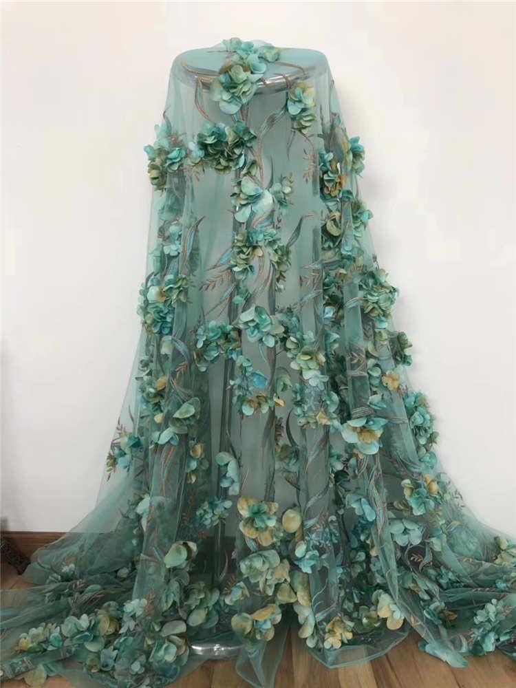 

Hot sales2021Latest Christmas Lace Fabrics African 3D Applique voice Lace with stones For Evening Dresses Winn693x