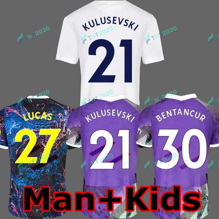 

21 22 KANE SON BERGWIJN Soccer Jerseys HOJBJERG KULUSEVSKI colorful BENTANCUR Home Away 2021 2022 LUCAS DELE Third 3rd Football kit shirt BRYAN purple tops Men kids, 21-22 home man