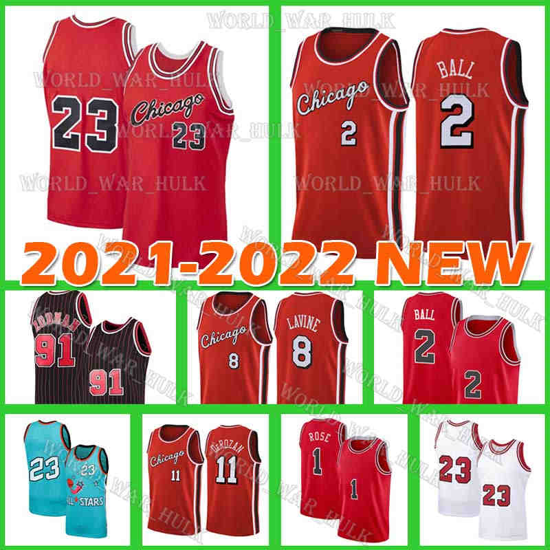 

DeMar 11 DeRozan Lonzo 2 Ball Jersey Zach 8 LaVine Dennis 91 Rodman Basketball Scottie Retro Pippen Kevin Garnett Mesh 45 23 MJ North Carolina Mens Jerseys, Retro jersey