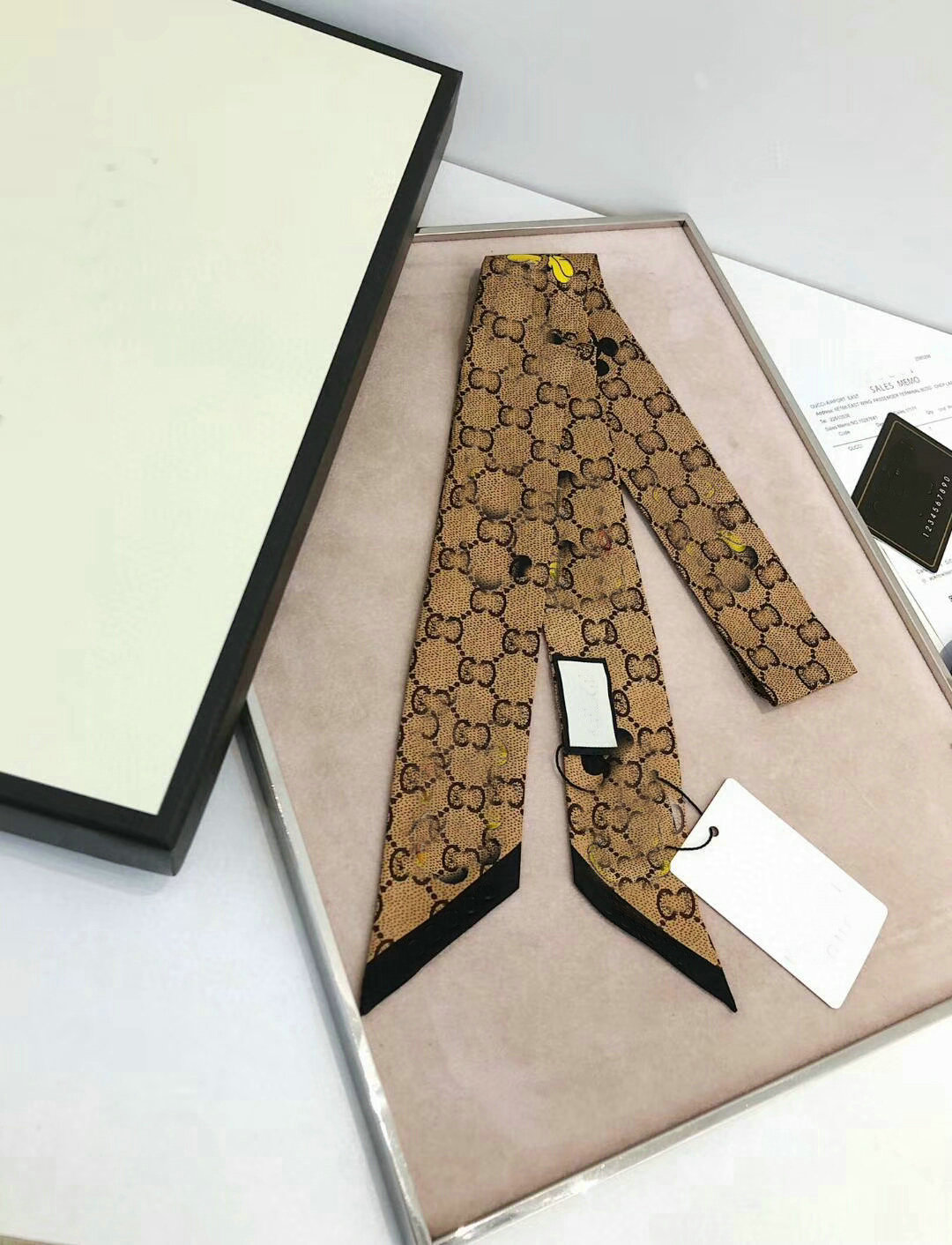 

Hot classic Silk HANDBAG Bag scarf Headbands New women letter flower silk scraves Top grade silk bag necktie scarf hair Bands Ribbon