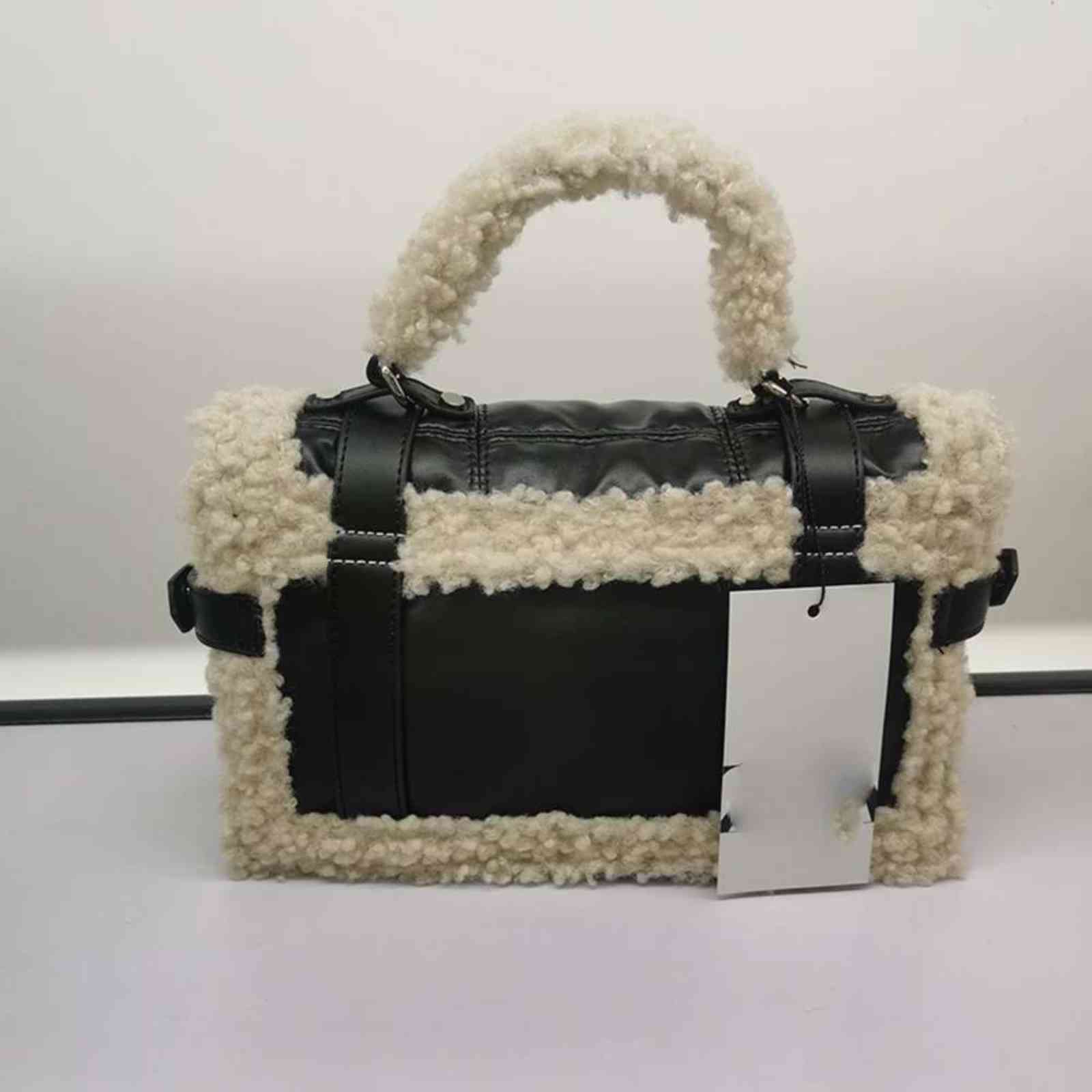 

5A+Luxury Women's bag handbag qiu dong season diagonal sheep plush Qui seam of wool leisure city1th, Black