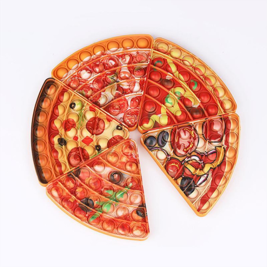 

DHL shipping Pizza Fidget Toys Push Bubble Sensory Autism Special Needs Stress Reliever Squeeze Decompression Toy for Kids Family