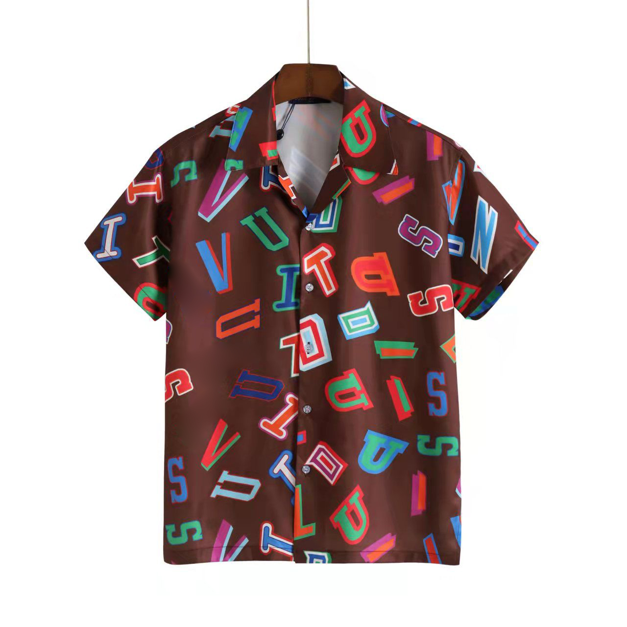 

France men printed shirts designer White jacquard letters blue camouflage paris clothes Short sleeve mens shirt Vacation Beach casual shirt, No pay