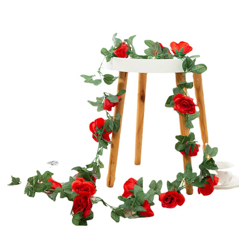 

Fake filigree flower rattan artificial flower 16 rose rattan wedding decoration hotel restaurant decoration ceiling(The logistics price Pls