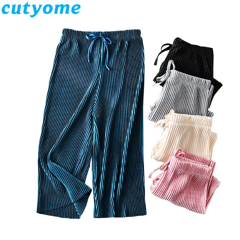 

Trousers Summer Girl Wide Leg Pant Toddler Kids Casual Loose Trouser Child Pleated Chiffon Pants Teenage Girls Clothing Leggings 12 13 14, Blue