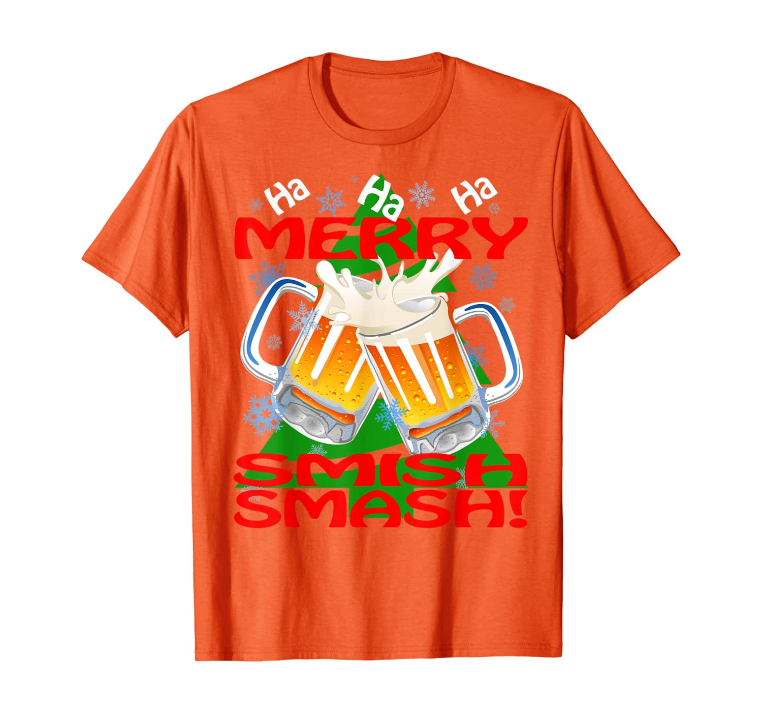 

HaHaHa MERRY SMISHSMASH! - Funny Holiday Beer Drinking Gift T-Shirt, White;black