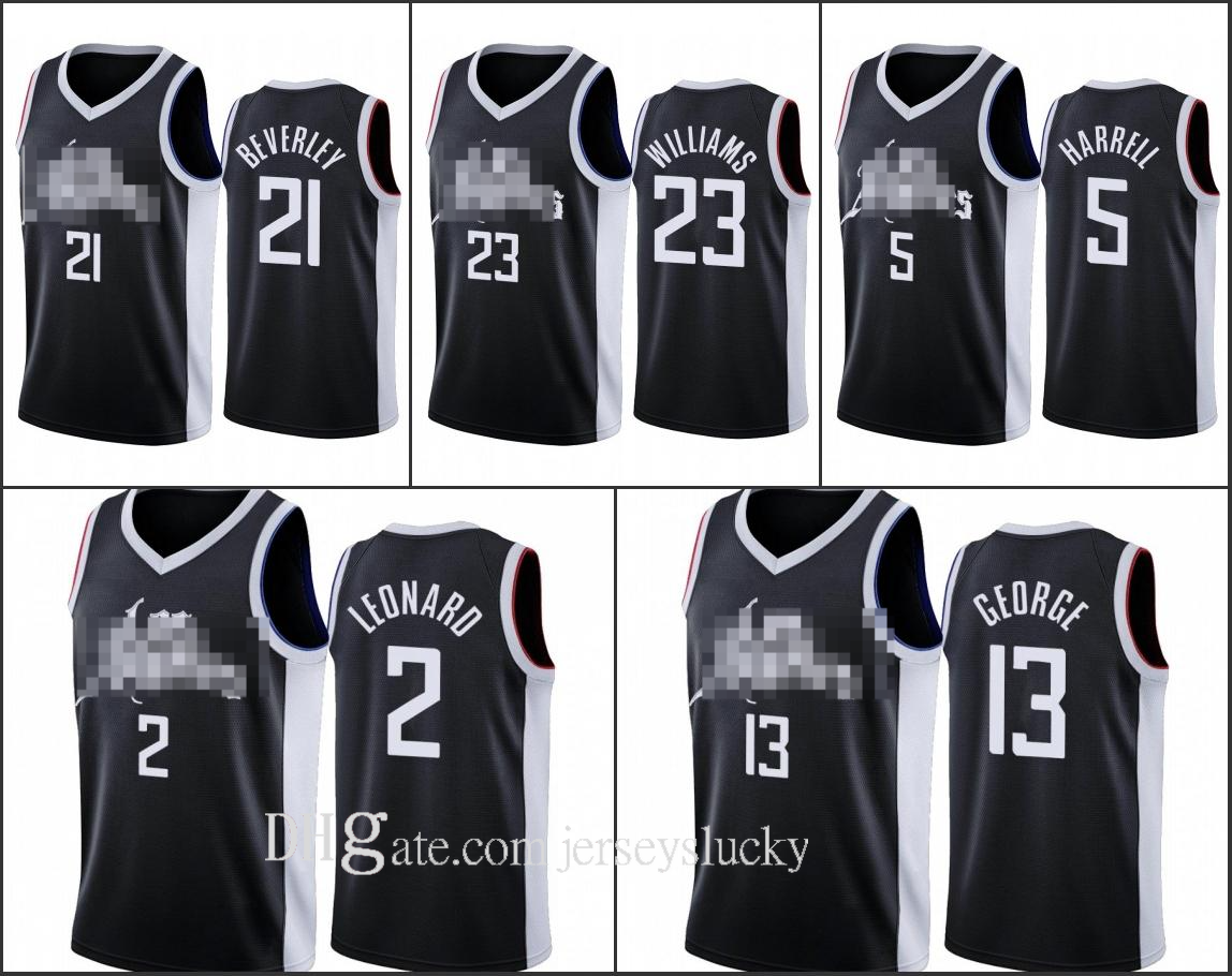 

2020-21 City Jersey Los Angeles Clippers Men Kawhi Leonard Paul George Lou Williams Patrick Beverley Montrezl Harrell Black