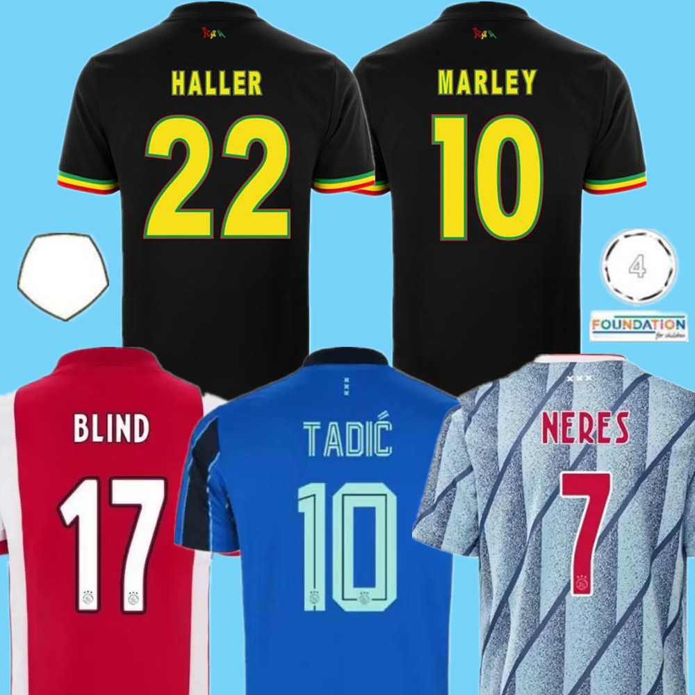 

2021 2022 TADIC soccer jersey Amsterdam KUDUS ANTONY BLIND PROMES HALLER NERES CRUYFF 21 22 men kids football kit shirt third 3rd 50th uniforms, Black;yellow