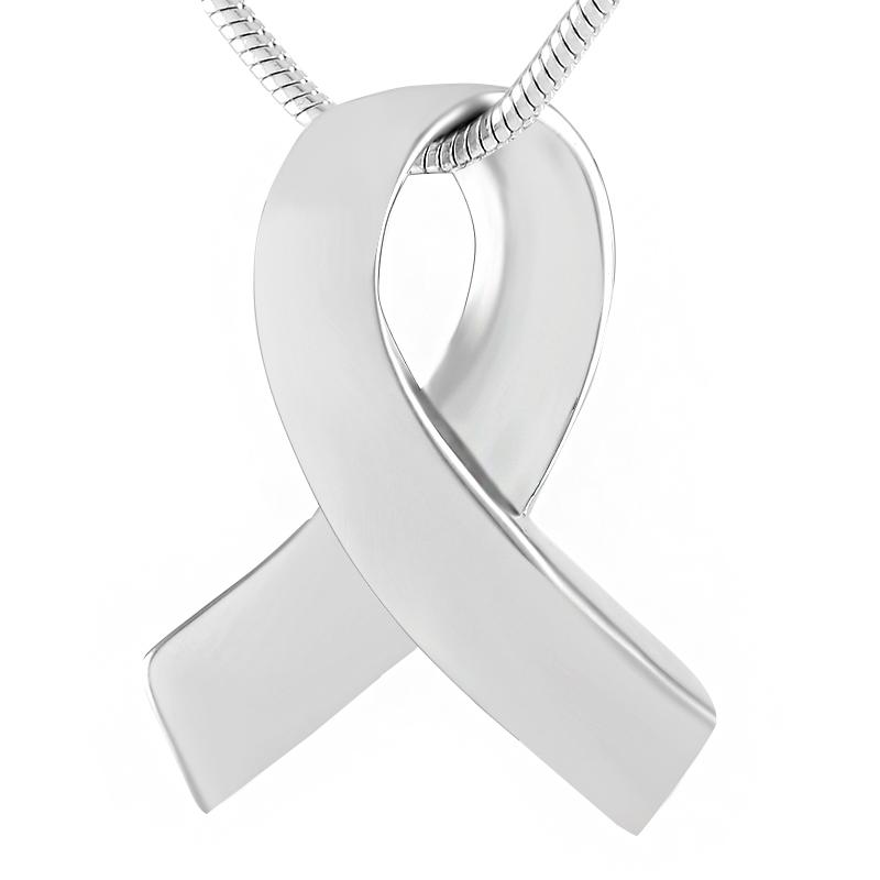 Pendant Necklaces Silver Ribbon Stainless Steel Cremation Jewelry Urn For Human/Pet Ashes Memorial Men Necklace Women Gifts-image-708511068