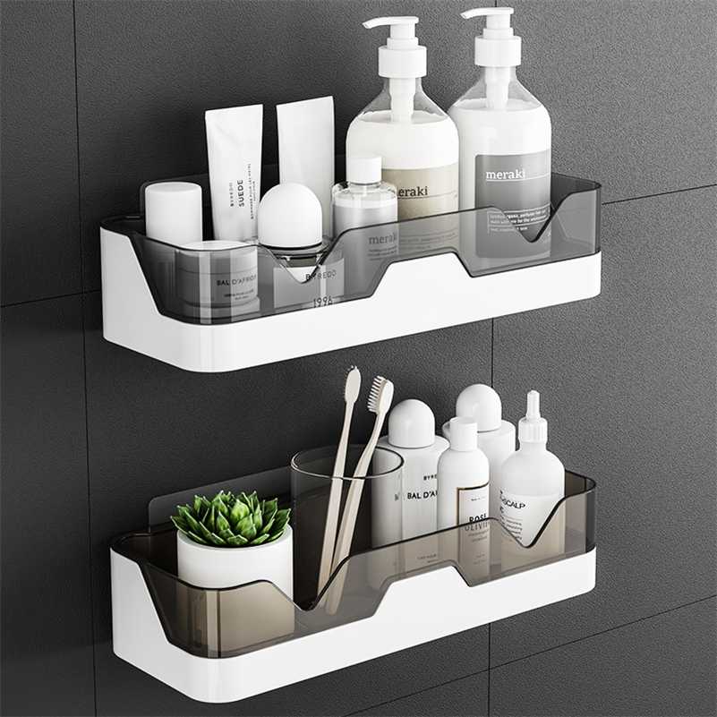 

Bathroom Shelf Organizer Wall-Mounted Waterproof Shower Rack Storage Holder Caddy Kitchen Bath Accessories Shelves 220113