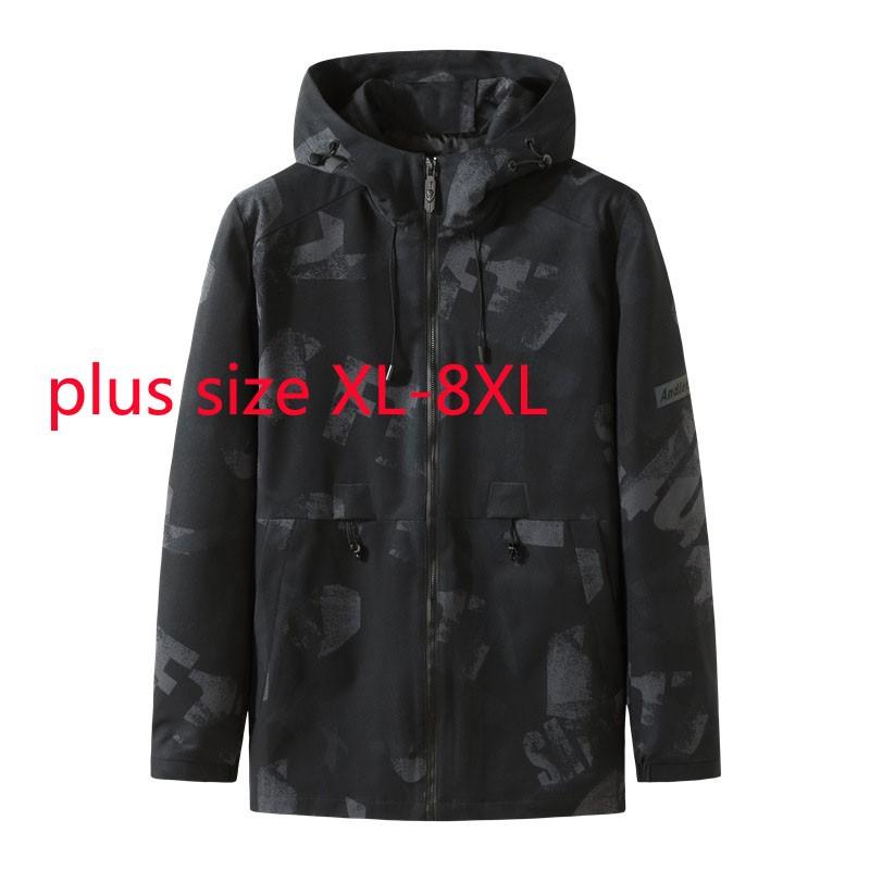 

Men's Trench Coats Arrival Fashion Suepr Large Spring And Autumn Men Long Camouflage Hooded Windbreaker Thin Coat Plus Size -5XL 6XL 7XL 8