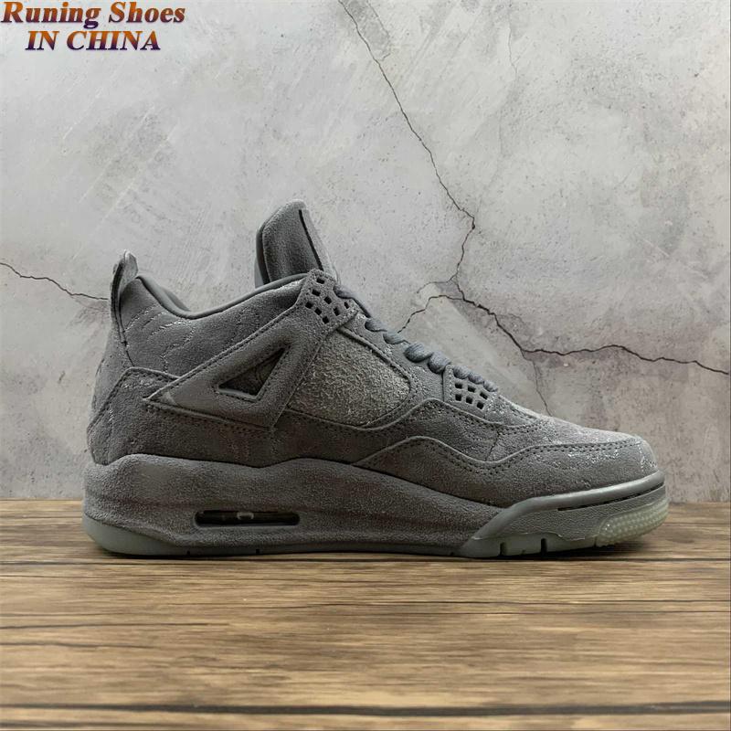 

Top Quality Kaws 4 Iv Basketball Shoes Mens Jumpman 4s Grey Suede Sports Sneakers Size Us7 -13 With Box