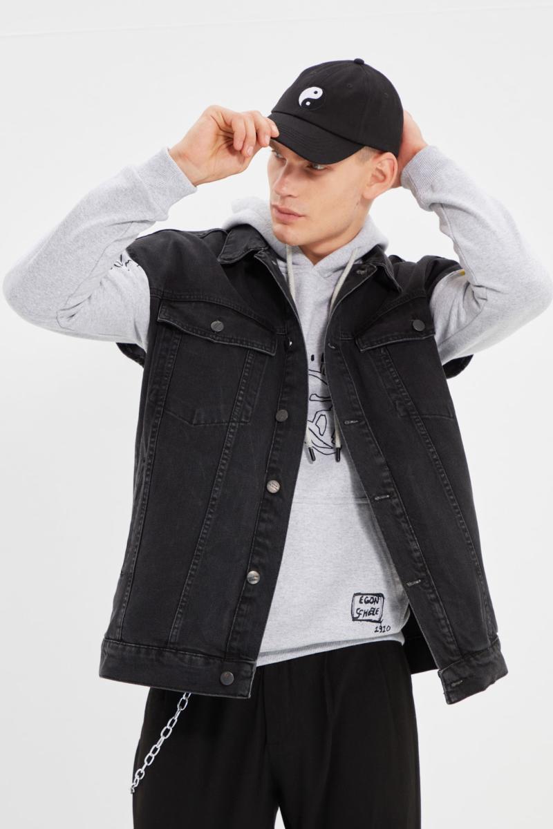 

Men' Vests Trendyol Men Oversize Denim Vest TMNAW22CE0379, Anthracite
