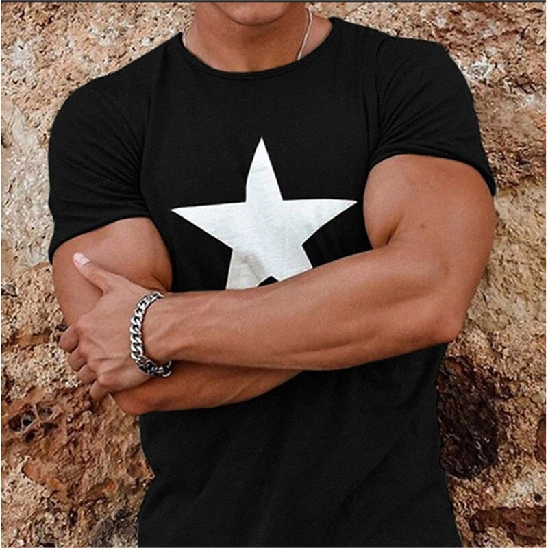 Men's Unisex Tee T shirt Hot Stamping Graphic Prints Star Plus Size Round Neck Casual Daily Print Short Sleeve Tops Cotton Basic Designer Bi