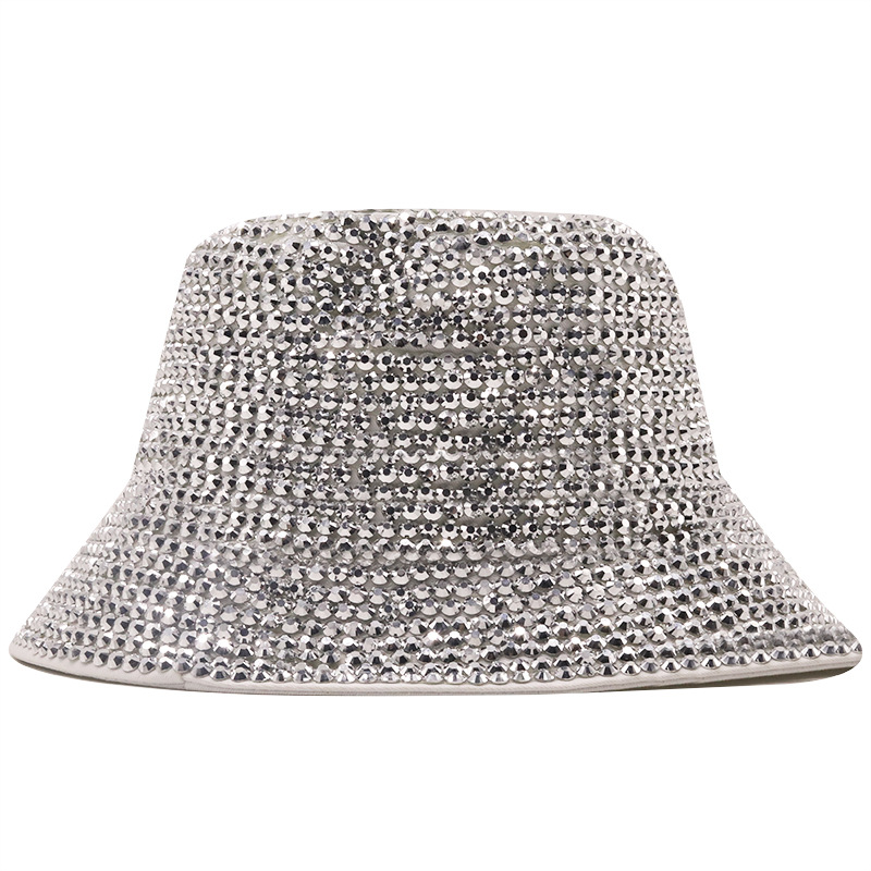 

Luxury Diamond Bucket Hat Female Women Bling Sun Hats Women's Caps Pu Cotton Reversible Fisherman Fishing Cap Girls Streetwear Wholesale, Mix colors