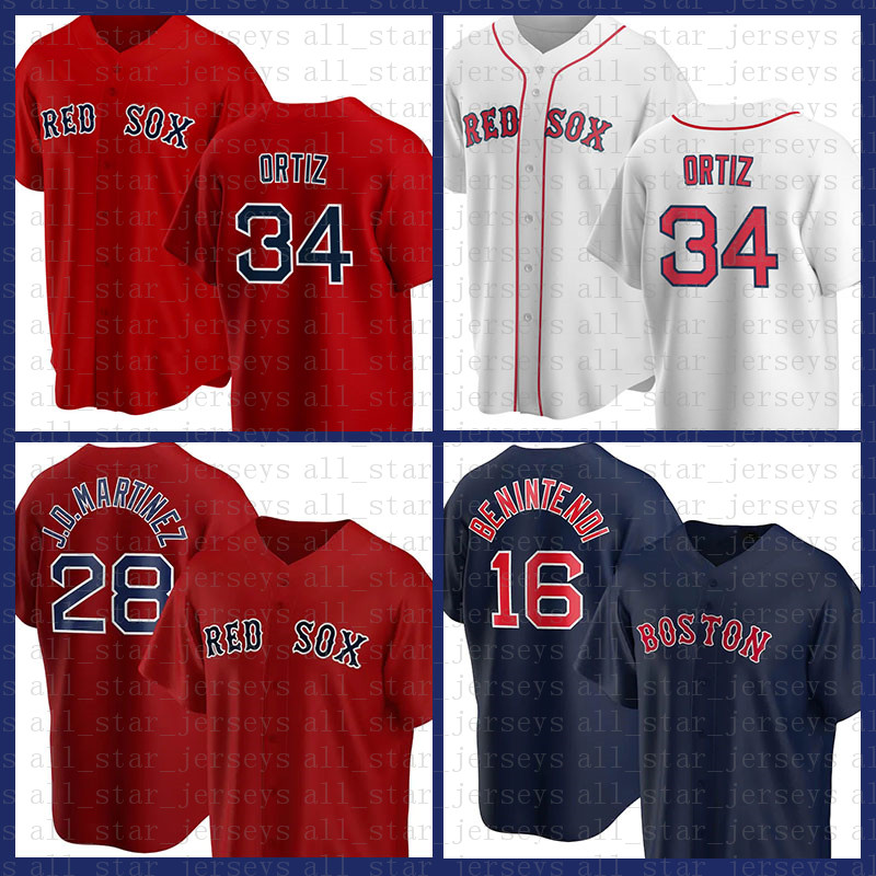 

Boston Baseball Jersey Red Sox Custom 34 David Ortiz 28 JD Martinez 9 Ted Williams 16 Andrew Benintendi 50 Mookie Betts 7 Christian Vazquez, Blue;black